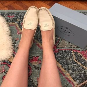 Prada loafers, cream leather Size 40